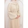 Abaya Dubai rhinestone Dark Nude Djita