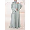 Abaya Dubaï strass Reem Vert d'eau