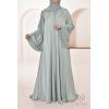 Abaya Dubaï strass Reem Vert d'eau