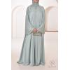 Abaya Dubaï strass Reem Vert d'eau