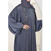 Abaya Dubaï kimono SALIMA Gris Bleuté