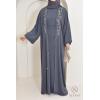 Abaya Dubai Kimono SALIMA grey blue