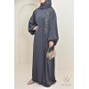 Abaya Dubaï kimono SALIMA Gris Bleuté