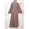 Abaya Dubai Strass HIND Dark Nude