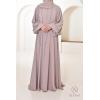 Abaya Dubaï évasée JUMEYRA Vieux Rose