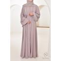 Abaya Dubaï évasée JUMEYRA Vieux Rose