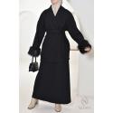 Sephana Black fur jacket and skirt set