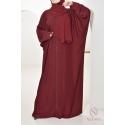 Dubaï dress with integrated hijab LAYALI Burgundy