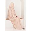 Abaya Dubaï hijab intégré beige