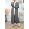 Long oversize knitted waistcoat for muslim womens