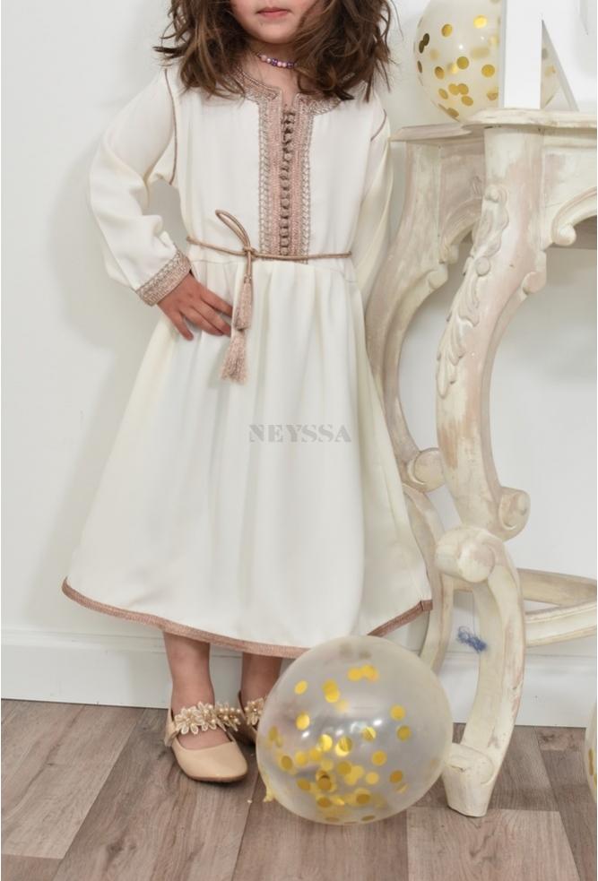 Off White Petite Fille Caftan Dress perfect for Eid 