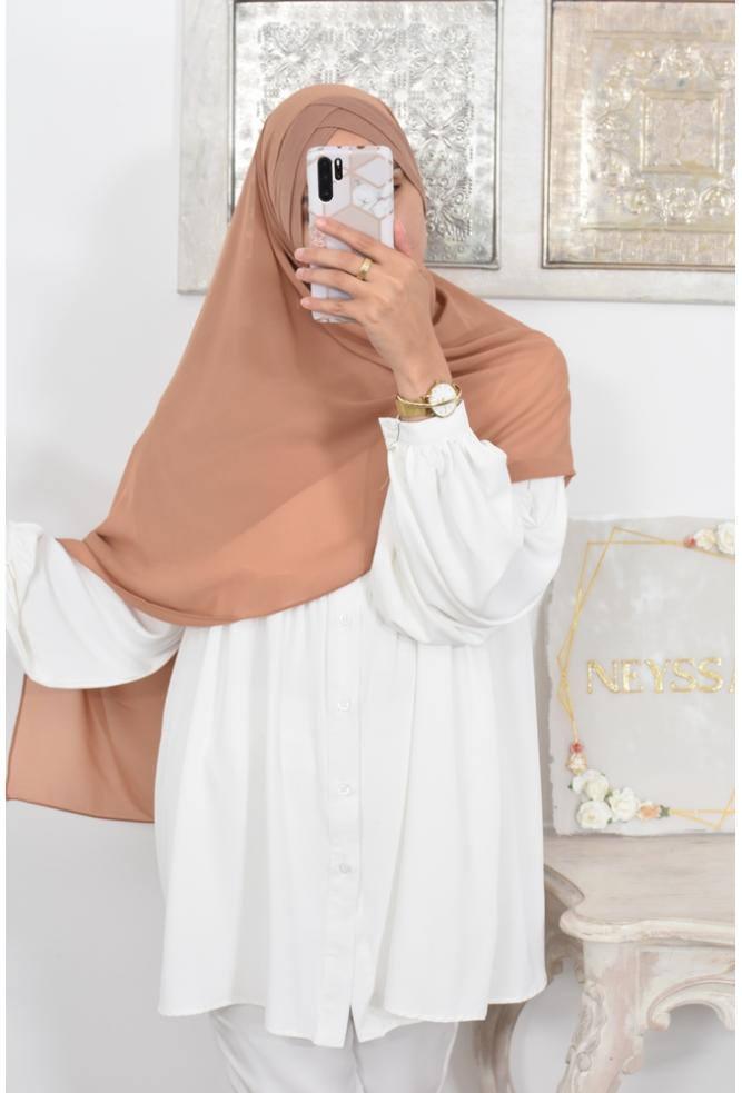 Hijab prêt à enfiler double croisé pas cher