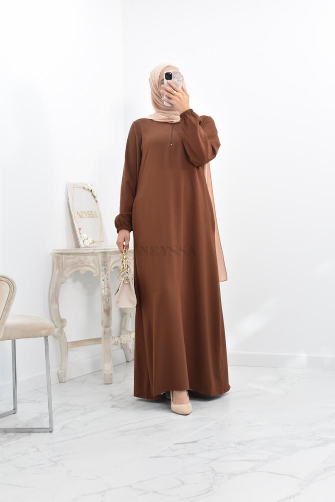 abaya longue évasée Dulux Zip