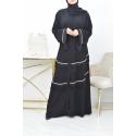Abaya Dubaï kimono Mariah noire