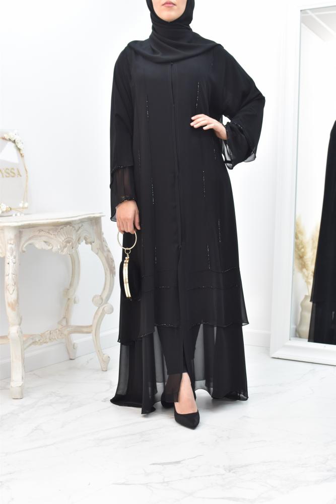 Dernier Design Dames Dubaï Abaya taille 54" avec écharpe et couleur vert doux nidah