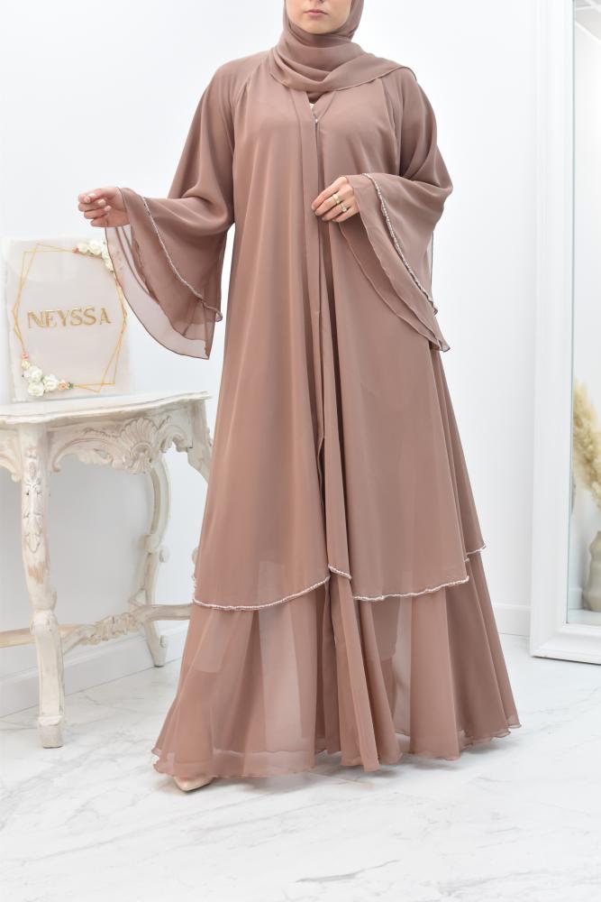Abaya Dubai Schwarz Caftani-Stil