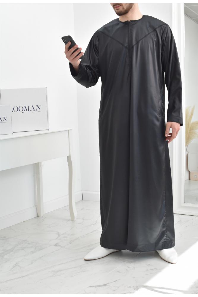 Qamis Schwarze Emirate Eid gebetskleidung männer