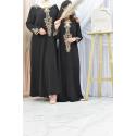 Abaya mère ou fille style caftan Marwâa Noire