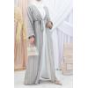 Alina 3-piece abaya set Pearl grey