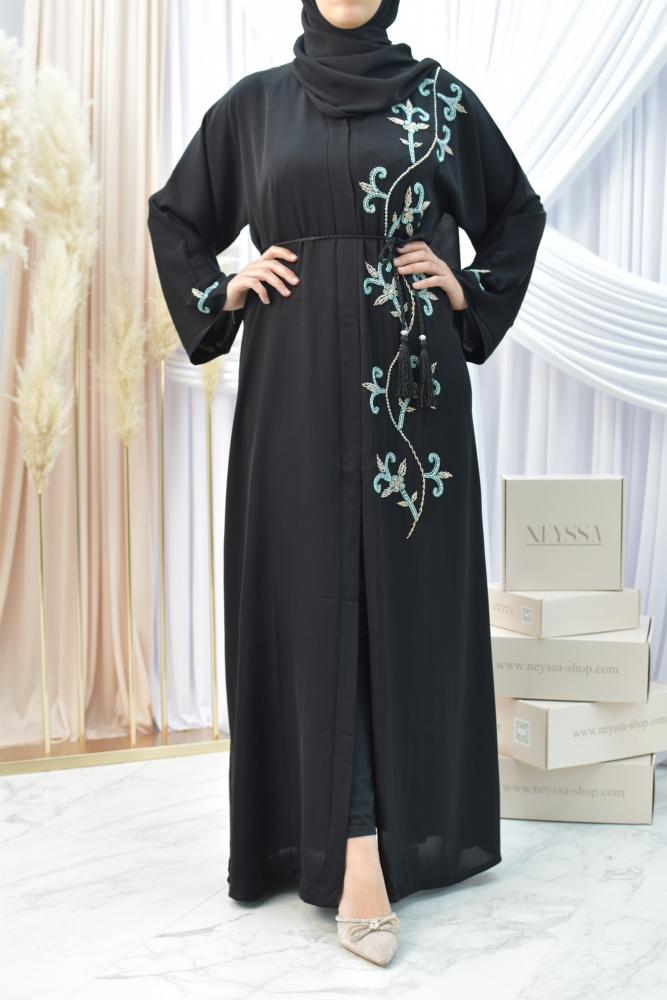Abaya Dubaï kimono Aïda Noire