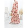 Long dress in floral chiffon
