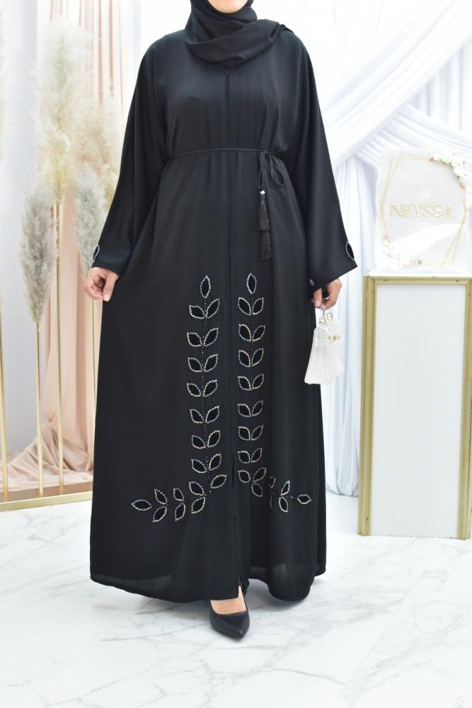 Abaya Dubai kimono Kona black