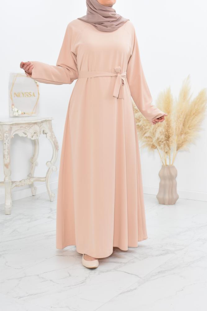 abaya évasée fluide à poche