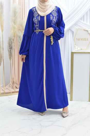 Gold Black Brown Blue Women Ladies Abaya Maxi Long Dress Loose UK Size 6 8 10 12 
