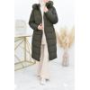 Women's long down jacket with fur