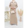 Eyline knitted skirt set Taupe