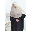 Khimar kurz 2 Schleier Krepp Tasnime