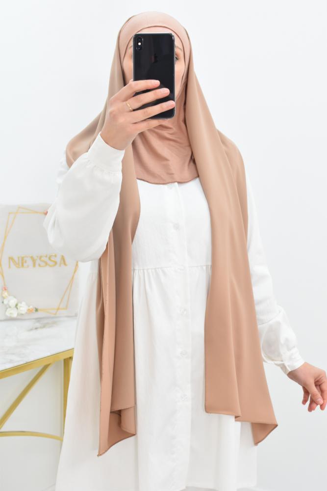 Hijab, Kapuze aus Chiffon und integrierte Mütze 
