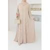 Abaya Dubai taupe Puffärmel Perlen Neyssa Shop