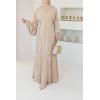 Abaya Dubai taupe Puffärmel Perlen Neyssa Shop