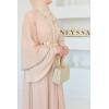 Abaya Dubai embroidered ruffles beige Eid Neyssa shop