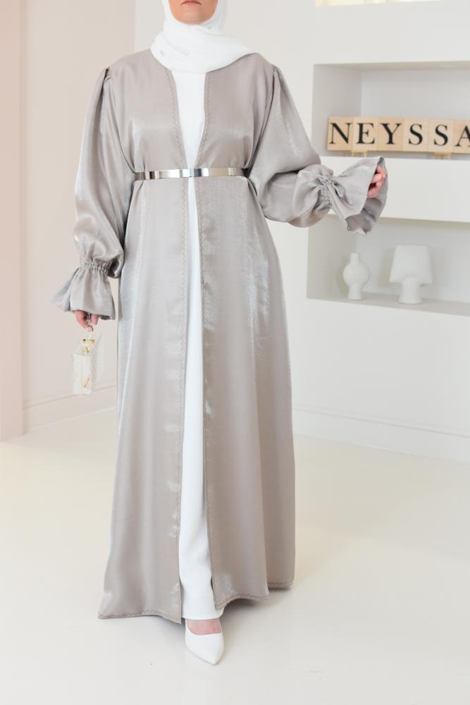 Abaya Dubai 4 pieces Organza nude Neyssa shop