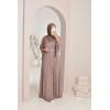 Abaya Dubai Taupe flared with strass Neyssa Shop