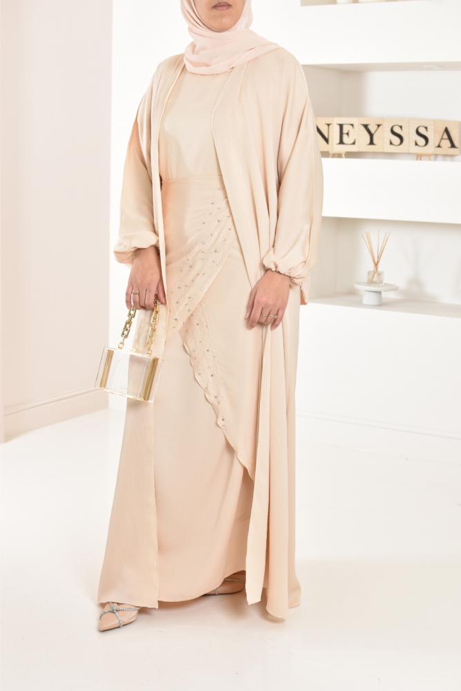 Abaya kimono fujaïra Beige Neyssa shop