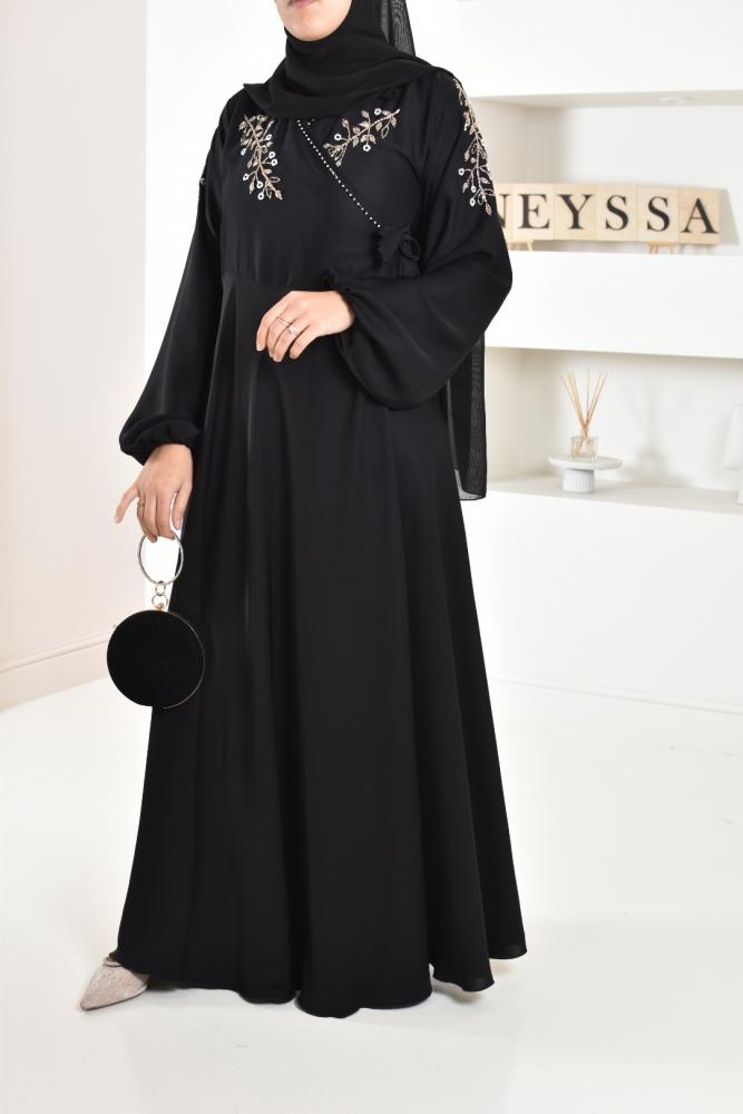 Abaya versteckt Herz Dubai Ayssel Schwarz