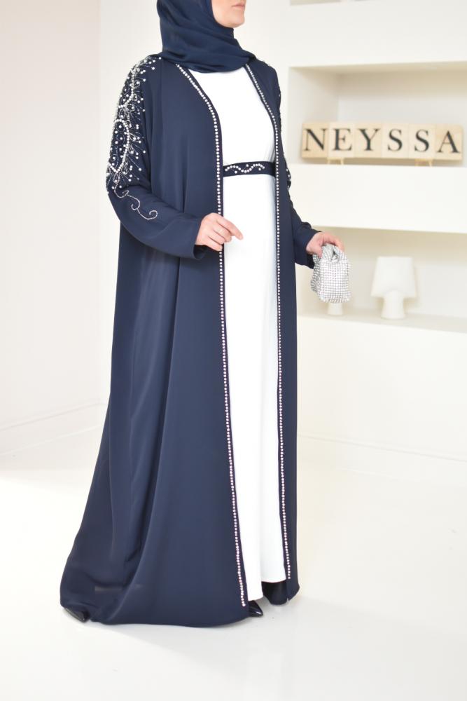 Abaya Kimono Dubai Saphyra blau