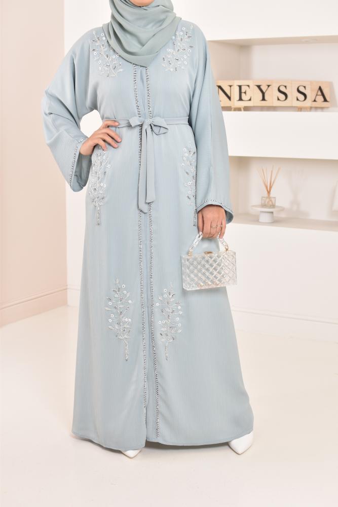 Abaya Dubai Kimono Jenane Wassergrün