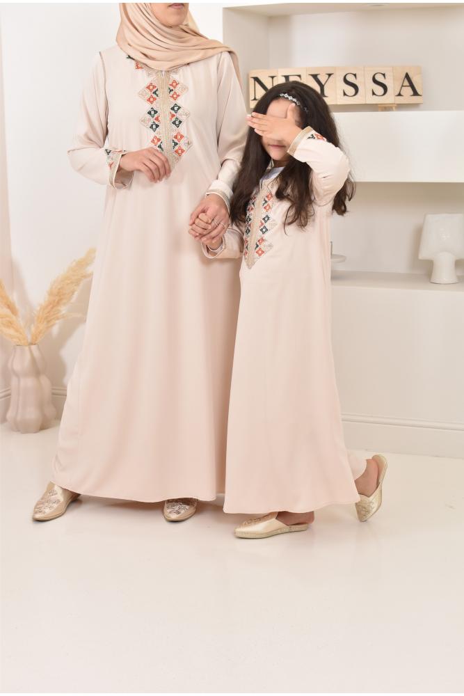 Abaya Mutter oder Tochter Diana Beige