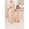 Abaya mother or daugther caftan style Layâah Beige