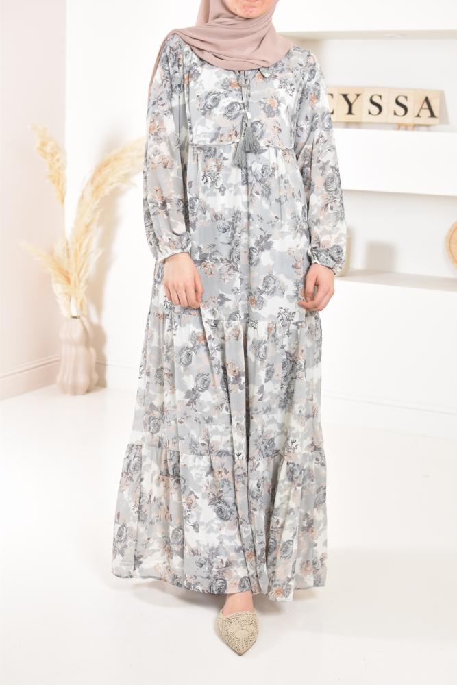 Chiffon-Kleid mit Blumenmuster Dianella