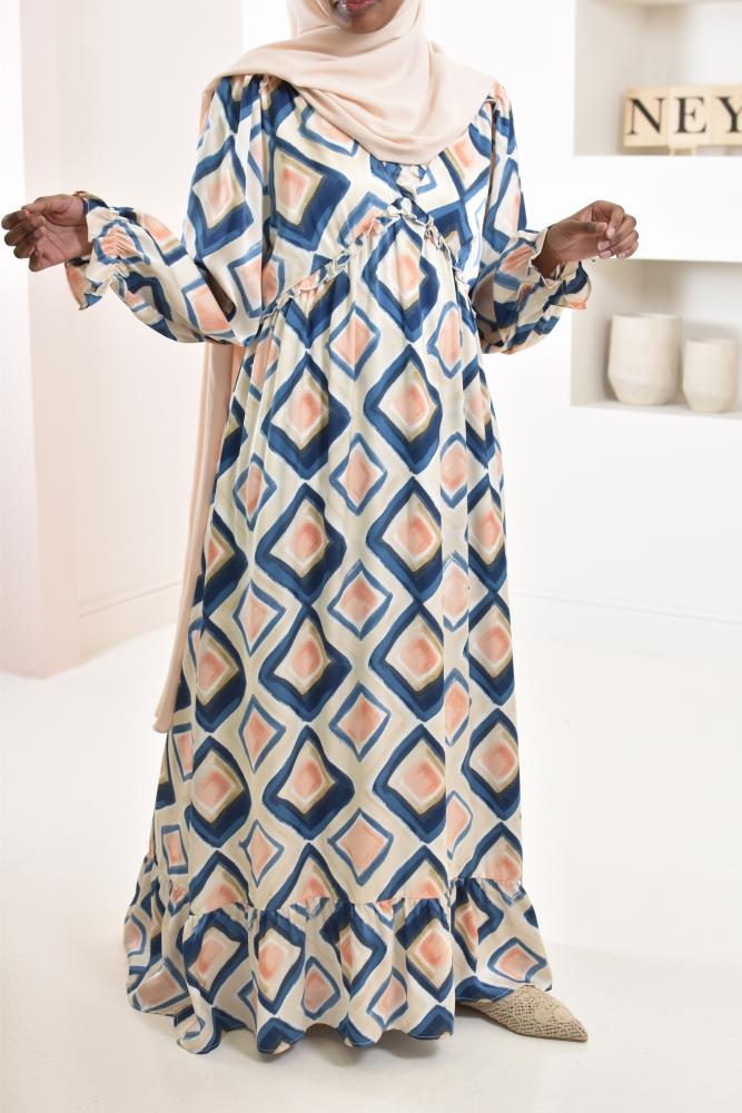 Robe longue satin imprimée pour l'été Neyssa shop