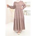 Robe longue coton Némésie Taupe