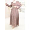 Robe longue coton broderie anglais taupe