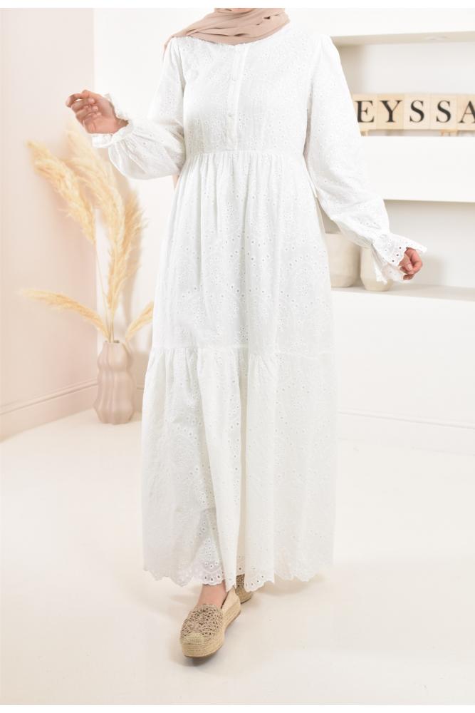 Dianella floral muslin dress off white