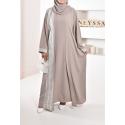 Abaya Dubai ibtissem taupe set