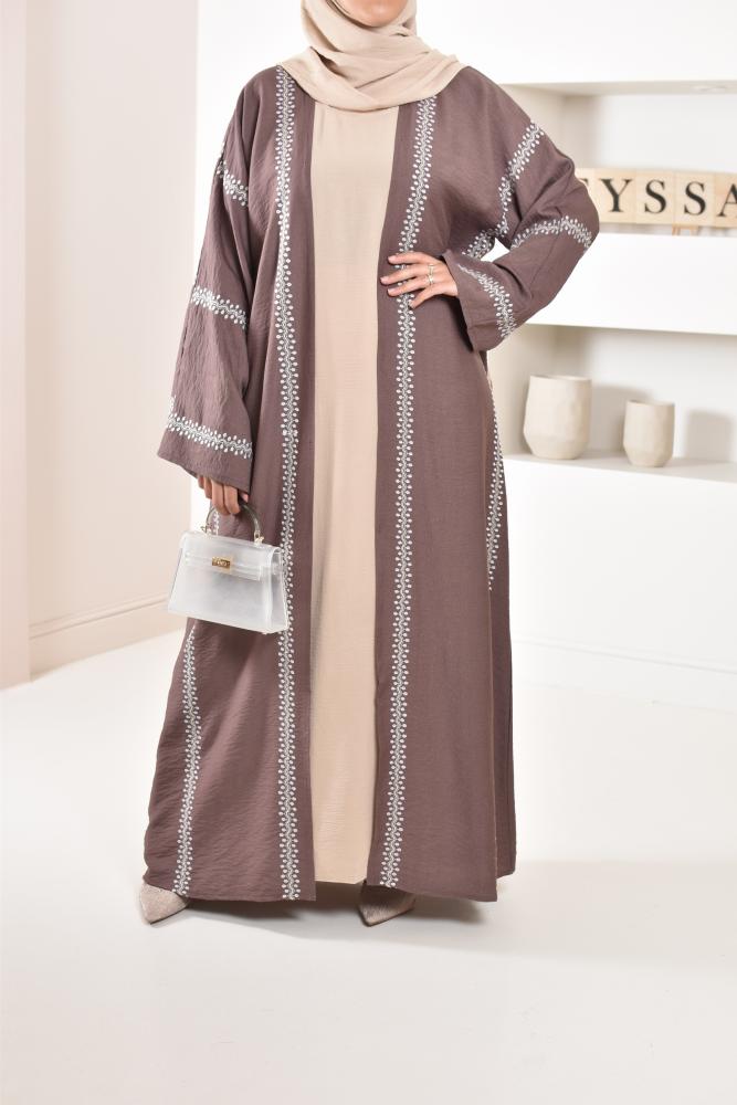 Set Abaya Dubai taupe Neyssa shop